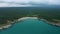 Drone flight above a picturesque coastline