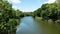 Drone flight along a river
