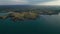 Drone flight around a picturesque rocky coastline