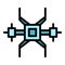 Drone flight icon vector flat