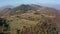 Drone flight over an autumn mountain