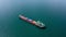 A drone flight over an empty container ship