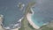 Drone flight over gorgeous Nusa Penida  Keling King Beach with T-Rex Head mountain