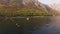 Drone flight over a mussel farm in the Bay of Kotor in Montenegro.