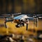 Drone flight Quadcopter gracefully glides through the boundless open sky