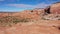 Drone Fly Near Orange Smooth Stone Monoliths Massive Rock Formations In Desert