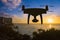 Drone Flying Above Waikiki Beach in Hawaii.