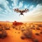 Drone flying over the arid landscape of outback Australia