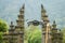 Drone flying over Handara Gates - popular architechtural and spiritual attraction on Bali, Indonesia
