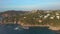 Drone footage over the Costa Brava coastal, small village Calella de Palafrugell of Spain