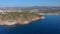 Drone footage over the Costa Brava coastal, small village La Fosca of Spain