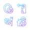 Drone guideline gradient linear vector manual label icons set