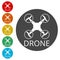 Drone icon, Silhouette quadrocopter a top view icon