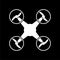 Drone icon, Silhouette quadrocopter a top view icon on dark background