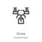 drone icon vector from ecommerce basic collection. Thin line drone outline icon vector illustration. Linear symbol for use on web