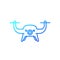 Drone icon on white, linear
