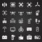 Drone icons set on black background for graphic and web design, Modern simple vector sign. Internet concept. Trendy symbol for