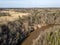 drone image. aerial view of forest river in spring. Gauja, Latvia