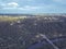 drone image. aerial view of forests and river Gauja in the middle in summer day. Latvia, Sigulda municipality - vintage retro loo