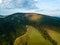 drone image. aerial view of rural mountain area in Slovakia, villages of Zuberec and Habovka from above