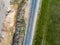 drone image. aerial view of transport roundabout on highway