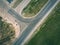 drone image. aerial view of transport roundabout on highway - vi