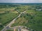 drone image. aerial view of transport roundabout on highway - vi