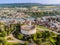 Drone image of Swiss old town Schaffhausen, with the medieval castle Munot.