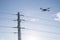 drone inspecting electricity power lines