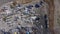 Drone, landfill with garbage or dirt, waste management and pollution, environment and junkyard. Aerial view of outdoor