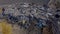 Drone, landfill with garbage or refuse, waste management and pollution, environment and junkyard. Aerial view of outdoor