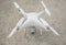 Drone landing on the ground, Quadcopter