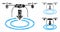 Drone landing Mosaic Icon of Humpy Parts