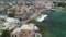 Drone landscape footage of coastal Batroun city in Lebanon