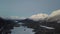 Drone launch over frozen Alaskan lake