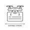 Drone license chalk linear icon