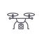 Drone logistics concept vector thin line icon
