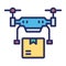 Drone logistics, copter, logistics, shipping fully editable vector icon