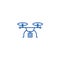 Drone logistics line icon concept. Drone logistics flat  vector symbol, sign, outline illustration.