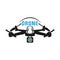 Drone logo isolated on white background. Set of drone service and accessories labels, badges and design elements. Vector