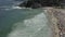 Drone, low altitude fly by over crowded beach in Rio de Janeiro Brazil