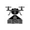 Drone mapping black glyph icon