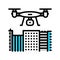 drone mapping color icon vector illustration