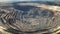 drone moves along a mining pit