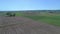 Drone Moving Slowly Panasonic Right to Left View of Amish Countryside, Plowed and Fields Growing