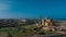 Drone panorama of majestic and big Basilica of the National Shrine of the Blessed Virgin of Ta' Pinu on Gozo, Malta on a