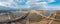 Drone panorama over St. Louis skyline and Mississippi River with Gateway Arch during daytime