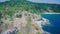 Drone panoramic view of tropical beach in Phuket, Freedom