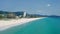 Drone panoramic view of tropical beach in Phuket, Karon