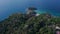 Drone panoramic view of tropical beach in Phuket, Paradise Cape